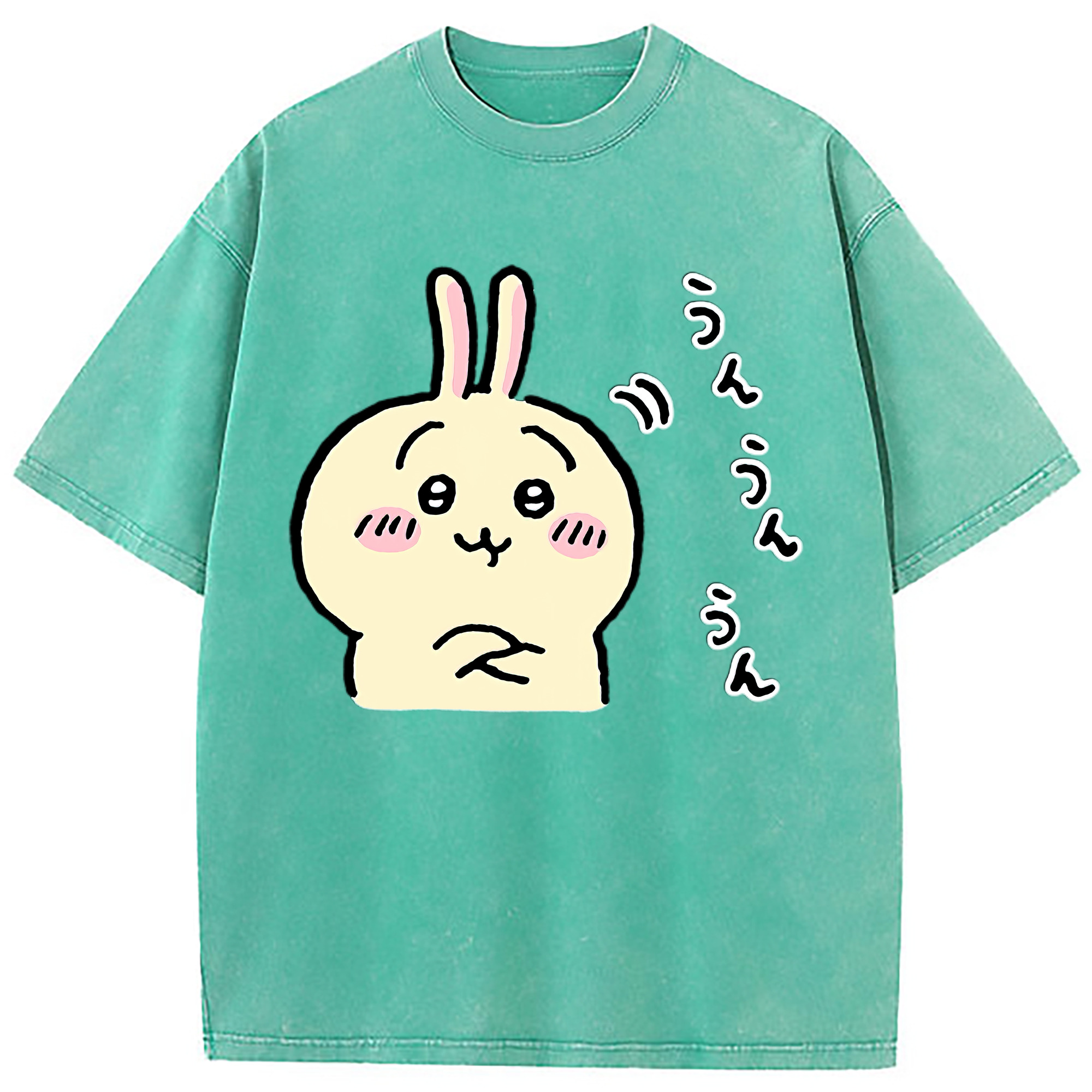（画像用） ちいかわ うさぎ Chii-kawa usagi 綿100% ヴィンテージ風 半袖Tシャツ（フロントプリント）